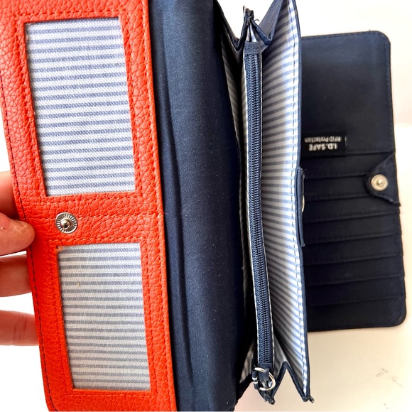NAUTICA ID Safe Snap Closure Coral/Orange Wallet - Picture 12 of 17